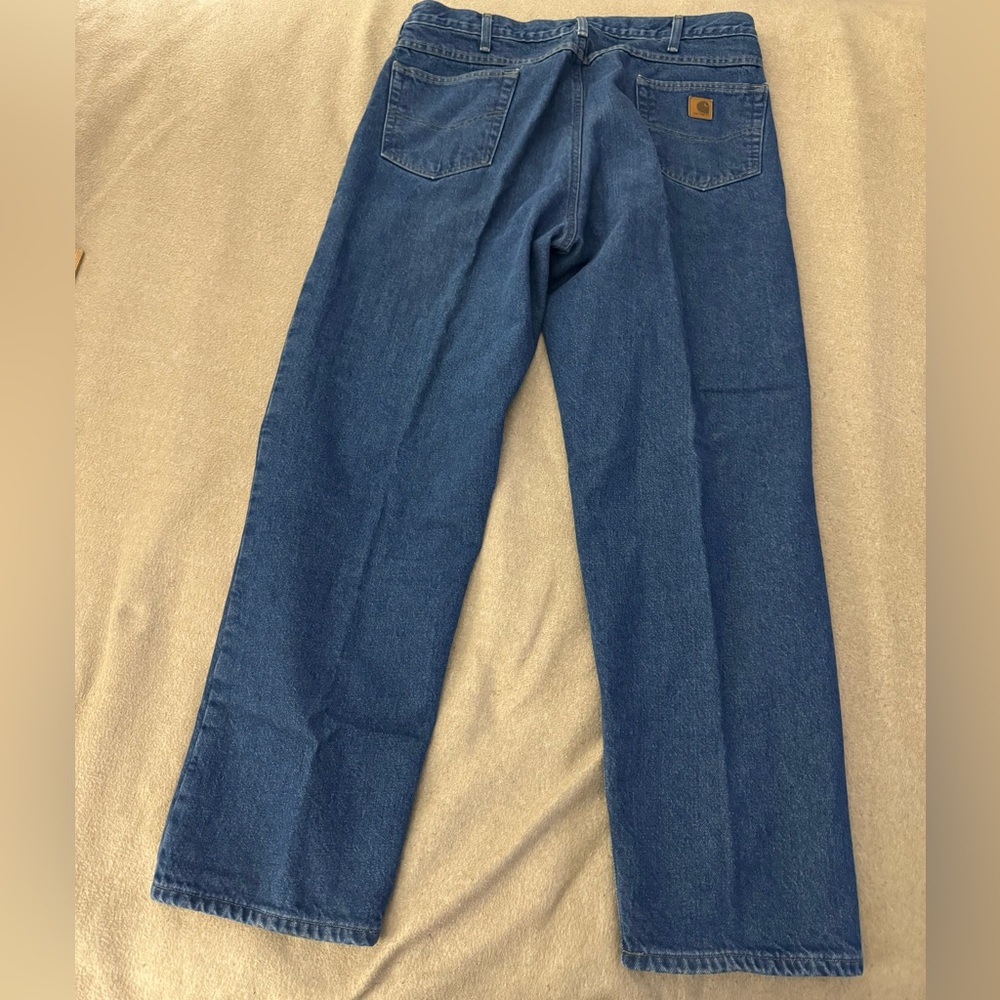 Carhartt Rugged Flex Relaxed Fit Light Wash Denim Blue Jeans Size 38X32 Mens - Picture 4 of 9